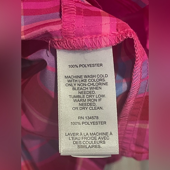 Vineyard Vines x Tuckernuck Pink Tartan Taffeta Tiered Party Plaid Top - Size Sm - Picture 7 of 7